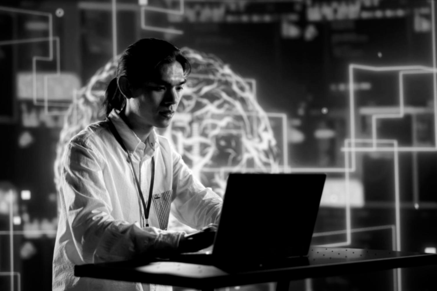 Professional business meeting with technology consultant reviewing blockchain implementation results